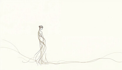 elegant line art vector, Generative AI