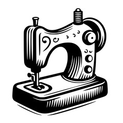 Sewing machine sketch silhouette