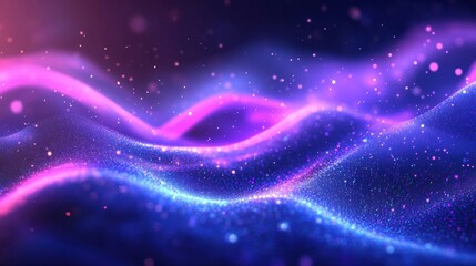 Fototapeta premium Abstract Digital Waves of Pink and Blue