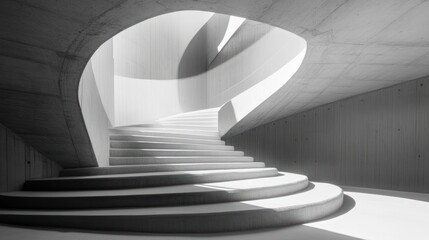 Abstract Spiral Staircase in Modern Architecture