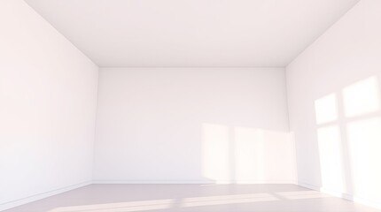 Fototapeta premium A light filled interior space with clean walls and natural illumination