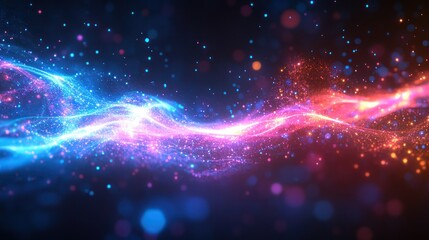 Obraz premium Abstract Cosmic Nebula: A Symphony of Pink and Blue