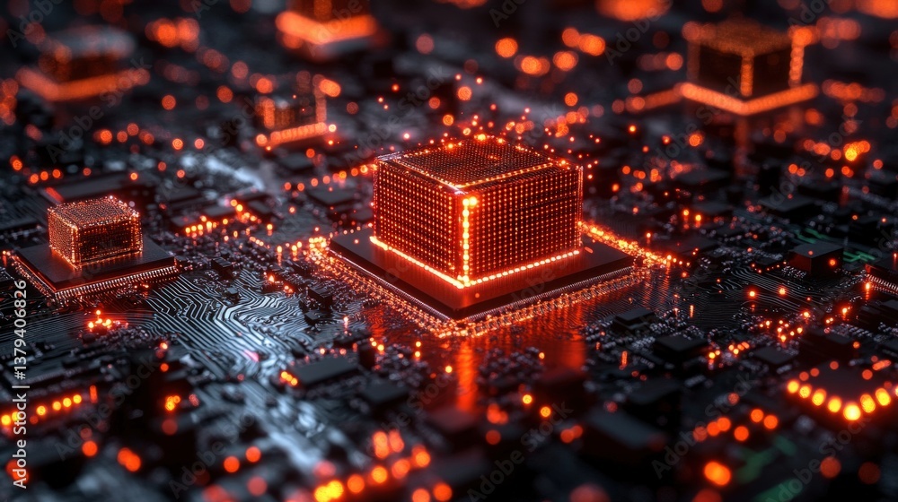 Poster advanced processor chip on circuit board