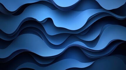 Fototapeta premium Abstract Blue Waves: A Layered Digital Artwork