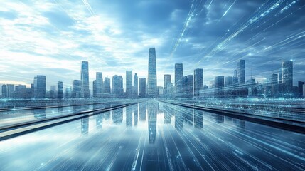 Fototapeta premium Digital Cityscape of the Future