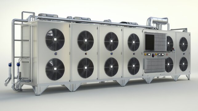 A side view of a multi-split air conditioning system, designed for cooling multiple rooms efficiently.
