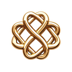 Gold Celtic Knot Isolated on Transparent Background