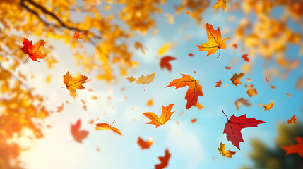 autumn, pattern, vector, illustration, nature, orange, seamless, fish, leaf, wallpaper, sea, texture, floral, design, flower, art, yellow, fall, water, beauty, butterfly, color, sky, ocean, decoration