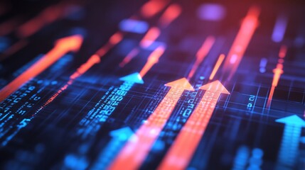 Abstract representation of upward trends in data visualization concept