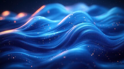 Futuristic Cyberpunk Digital Artwork with Flowing Curls Neon Accents and Soft Lighting