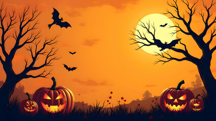 Halloween background illustration copy space