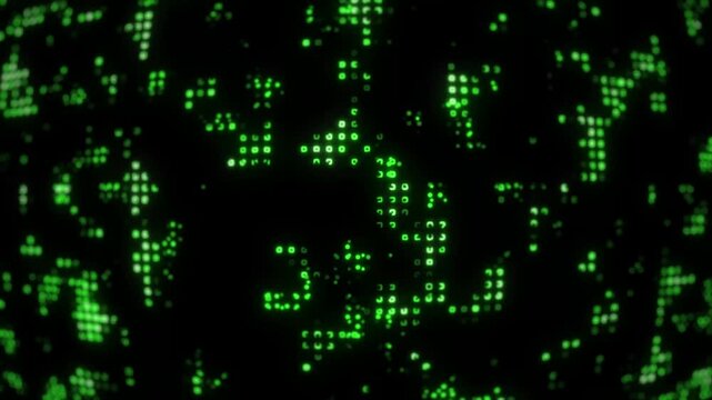 access denied text animation with green digital background