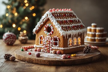 Kids Decorating a Gingerbread House at Christmas Time Family Tradition Fun Holiday Crafts