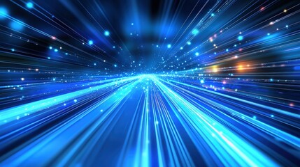 Obraz premium Digital Speed Tunnel Futuristic Vision