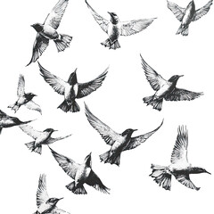 Obraz premium Soaring Birds Art on transparent background