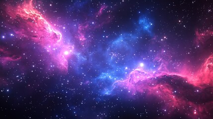 Naklejka premium Background with Glowing Light Particles in a cosmic nebula