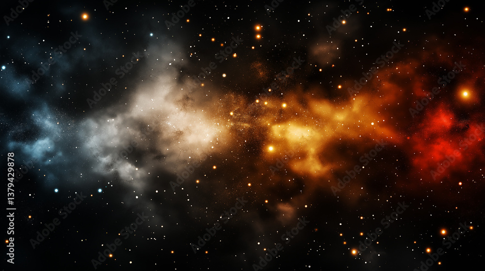 Poster celestial canvas: a captivating image of a cosmic nebula, a mesmerizing display of interstellar dust