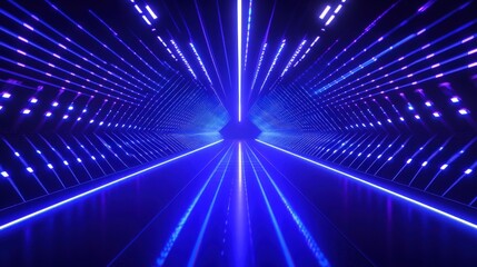 Abstract Futuristic Neon Tunnel