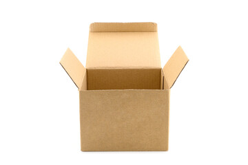 simple brown cardboard box with open lid, suitable for packing and transporting various items