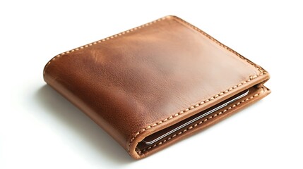 A leather wallet, showcasing the rustic charm and durability of a well-crafted accessory, ideal for daily use and financial organization.
