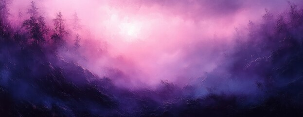 Fototapeta premium Purple Foggy Background with Vintage Texture and Metallic Blue Border