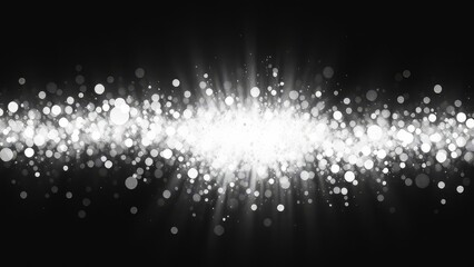 Sparkling Silver and White Lights Burst Background Ideal for Holiday Designs Festive Celebration