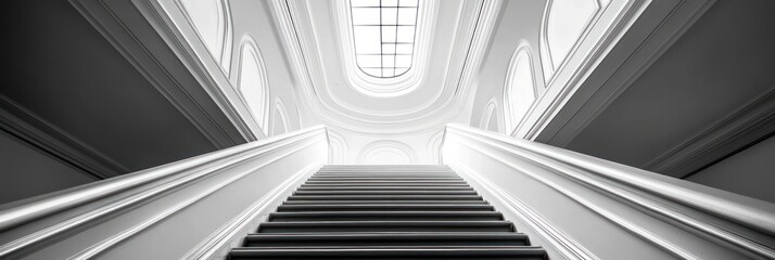 Obraz premium Ascending to Illumination, An Architectural Study in Light and Form