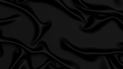 Fototapeta premium Elegant Black Silk Fabric Draped Texture Background Design High resolution image showing luxurious dark silk folds