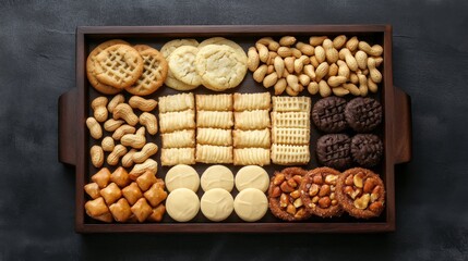 A flat lay of peanut based snacks