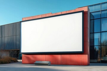 Blank Billboard Sign Mockup Urban Environment Minimalist Architecture Modern Building Facade