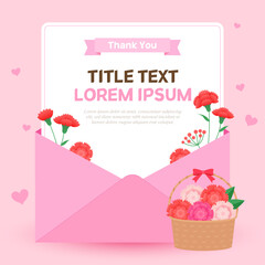 Mothers day background with carnation illustration
