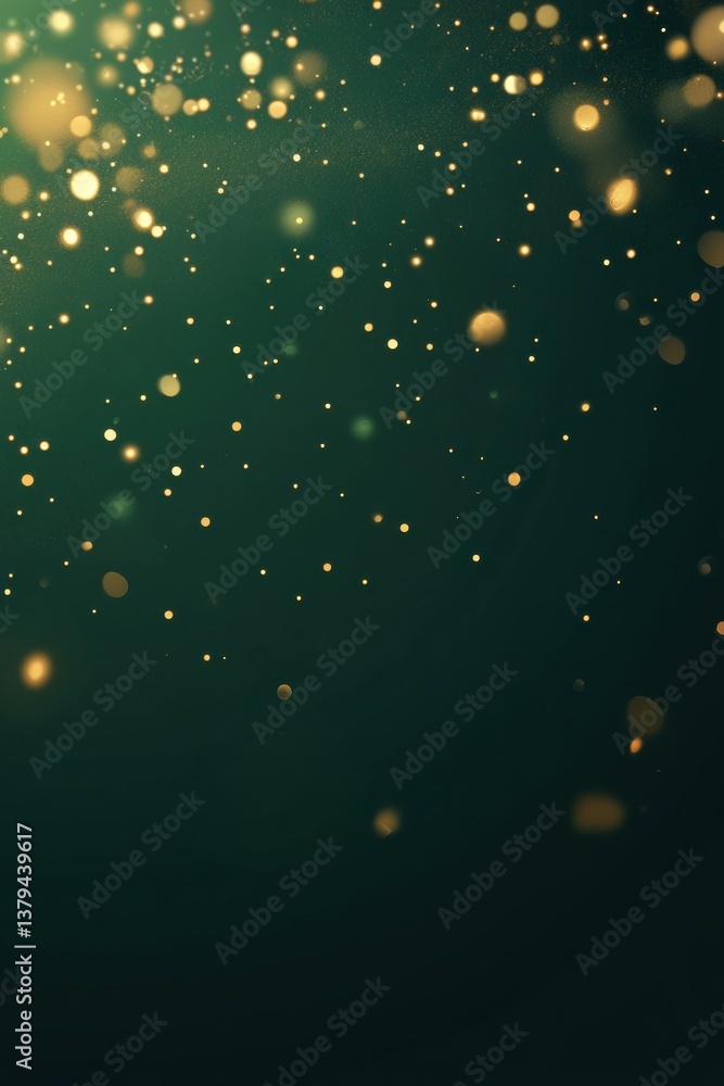 Poster abstract bokeh background with gold particles