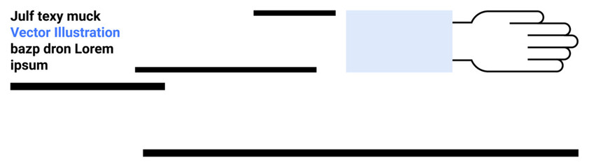 Hand reaching out with extended fingers and horizontal lines creating balanced design. Ideal for teamwork, collaboration, connection, support, service, presentation, simple landing page