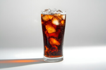 Iced Dark Soda Drink with Ice Cubes
