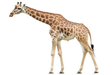 Fototapeta premium Giraffe's Majestic Walk in Savanna