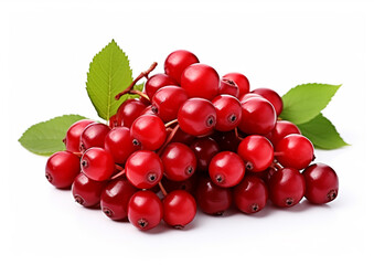 Bright Red Barberries with Leaves