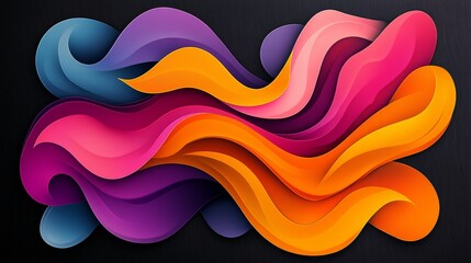 Abstract Colorful Waves Design Vibrant Swirls Background Image