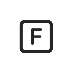 Outlined Square F Icon