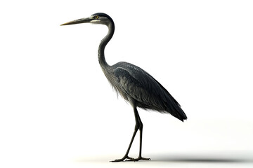 Obraz premium Grey Heron Stands Gracefully, Majestic Bird