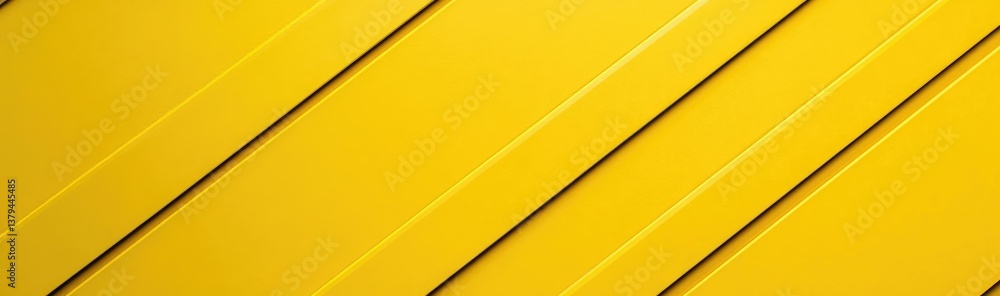 Poster a vibrant. diagonal arrangement of shiny yellow panels reflecting light. creating a warm and invitin