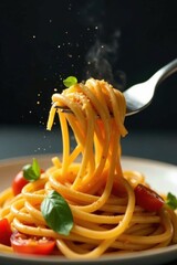 Twirling spaghetti on fork , fork, swirl, pasta