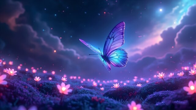 butterfly flying over vibrant natures colorful hd wallpeper