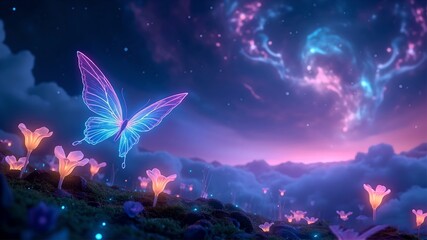 butterfly flying over vibrant natures colorful hd wallpeper