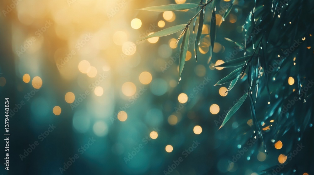 Poster bokeh background from nature showcasing a bamboo forest