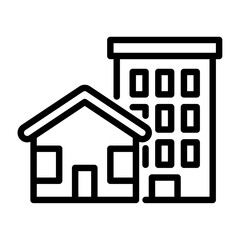 property outline icon. property black line illustration.