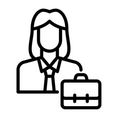 businesswoman outline icon. female avatar black line illustration.