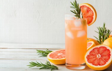 Refreshing Grapefruit Cocktail with Rosemary Garnish