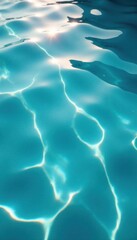 Fototapeta premium Sparkling clear water surface with circular waves, circular waves, reflection, ocean waves