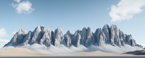 Rugged mountain peaks rising sharply against the sky, dramatic light and shadow playing across the rocky formations, untouched nature in its purest form