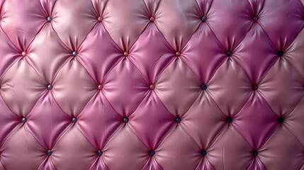 Obraz premium A close-up view of a tufted fabric wall in shades of pink and cream.